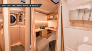 En el camarote de proa hay la opción de instalar un segundo baño, un despacho/zo