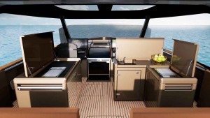 Mar Abierto La cocina exterior de la Fjord 53XL es todo un lujo, con doble muebl