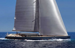 Una silueta ciertamente estilizada y elegante para un velero de 44 m. de eslora 